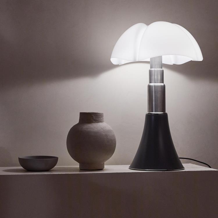 Lampe Dimmer LED pied télescopique H50-62cm PIPISTRELLO MEDIUM gris graphite