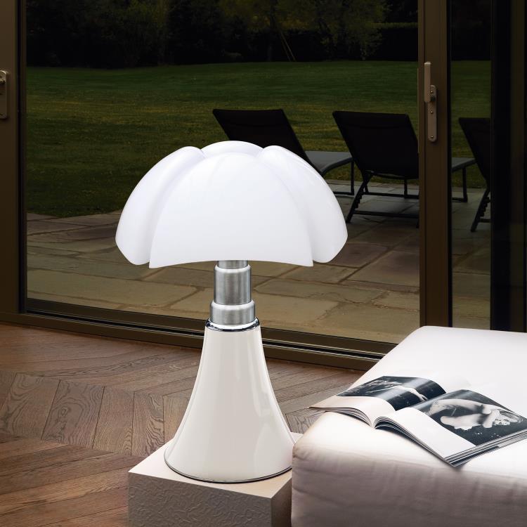 Lampe ampoules LED pied télescopique H66-86cm PIPISTRELLO Blanc