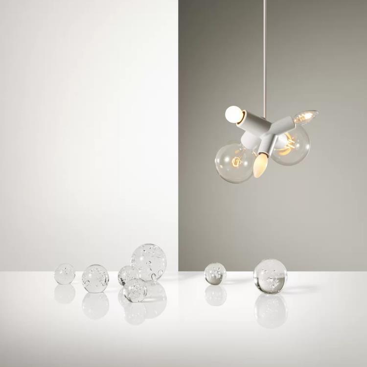 Suspension 5 Lumières avec Ampoules décoratives L19cm CLUSTER Blanc