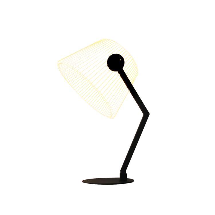 Lampe à poser LED Bois H42cm BULBING ZIGGI noir et blanc