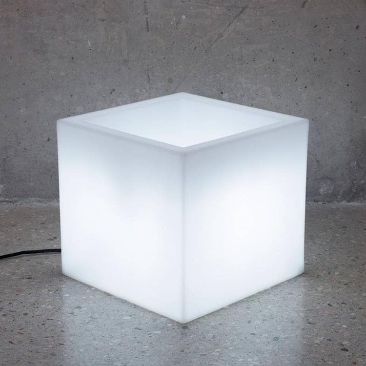 Lampe d'extérieur cube lumineux H43cm CUBY Blanc