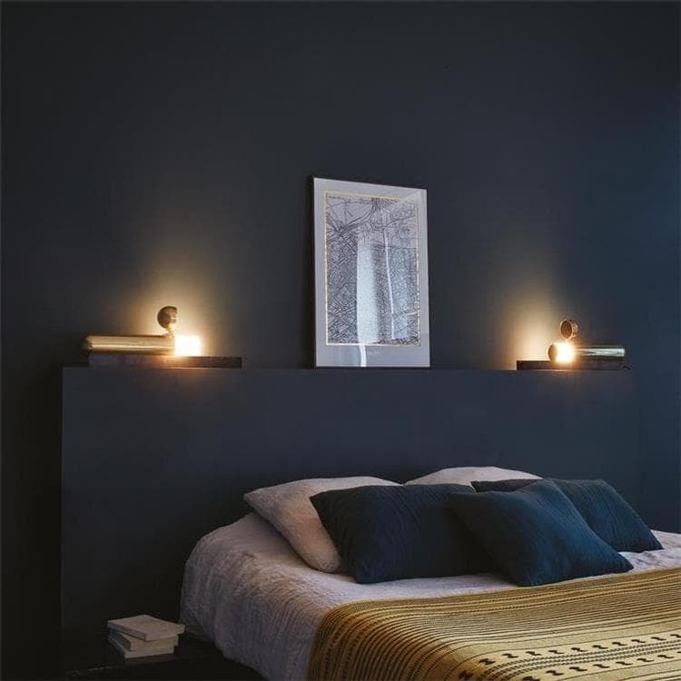 Lampe à poser LED Marbre/Laiton L55,5cm ISP marbre noir et or