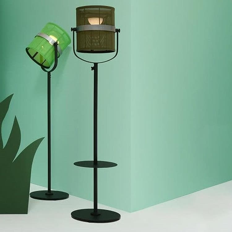 Lampadaire d'extérieur LED solaire Aluminium/Textile outdoor H140-170cm PARIS Noir Charbon/Vert fougère