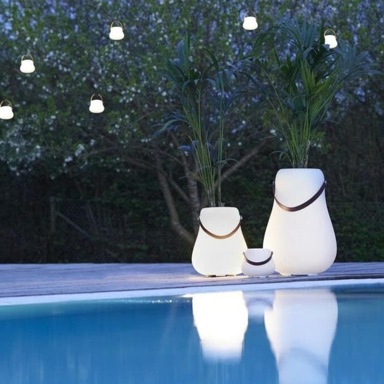Pot lumineux d'extérieur LED RGB avec enceinte bluetooth H64cm FLOWERPOT Blanc