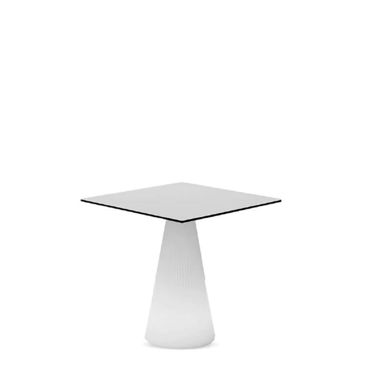 Lot meubles lumineux d'extérieur 1 table Itaca + 4 fauteuils Mallorca Ø60cm ITACA Blanc