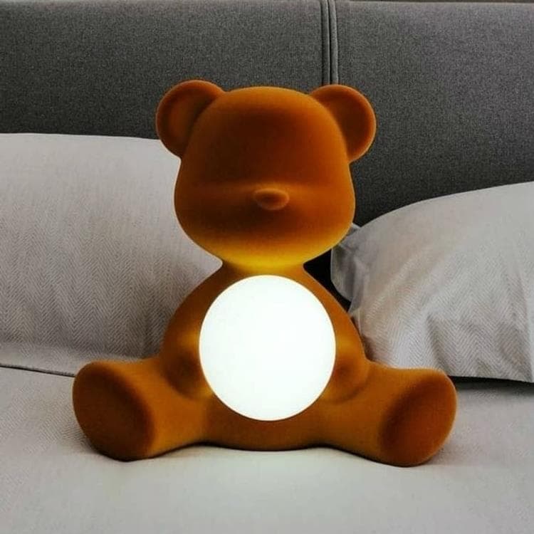 Lampe LED rechargeable Ourson Velours H32cm TEDDY GIRL Orange