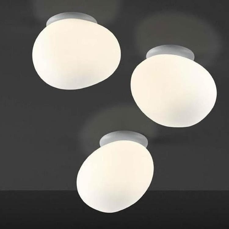 Applique/Plafonier LED pour salle de bain Verre /Métal H21cm GREGG MIDI blanc / gris graphite