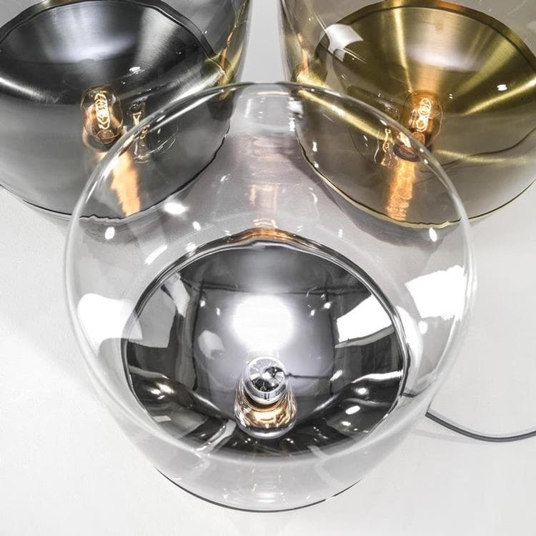 Lampe à poser Métal/Verre H40cm BALLOONS chrome et verre gris