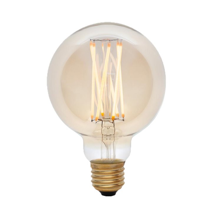 Ampoule LED filament Globe E27 Ø9.5cm 2200K 6W = 41W 480 Lumens Dimmable Ambrée 6W ELVA 
