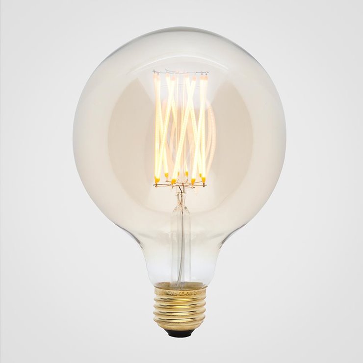 Ampoule LED filament Globe E27 Ø12.5cm 2200K 6W = 41W 480 Lumens Dimmable Ambrée 6W GAIA 