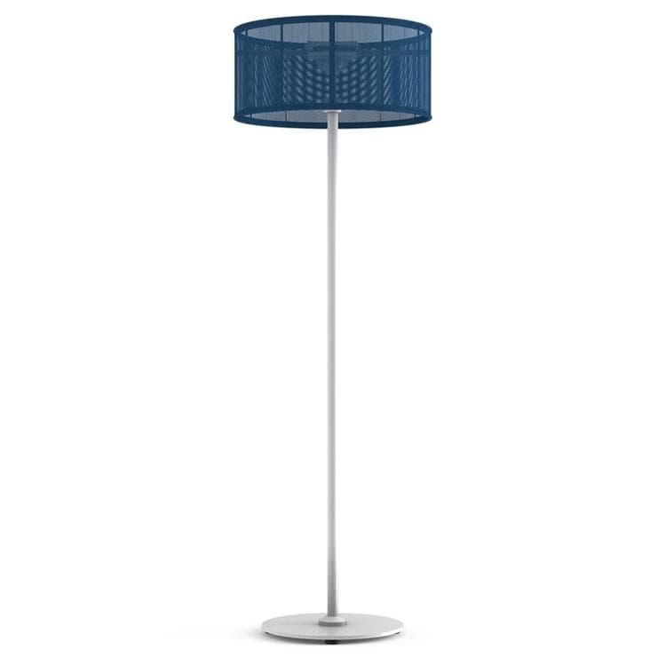 Lampadaire d'extérieur LED solaire Aluminium/Textile H170cm PADERE Blanc/Bleu bleuet