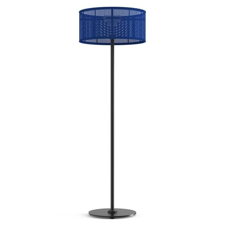 Lampadaire d'extérieur LED solaire Aluminium/Textile H170cm PADERE Noir Charbon/Bleu marine