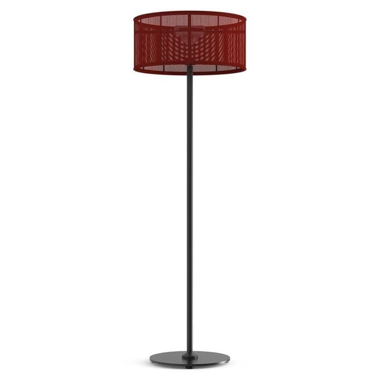 Lampadaire d'extérieur LED solaire Aluminium/Textile H170cm PADERE Noir Charbon/Rouge