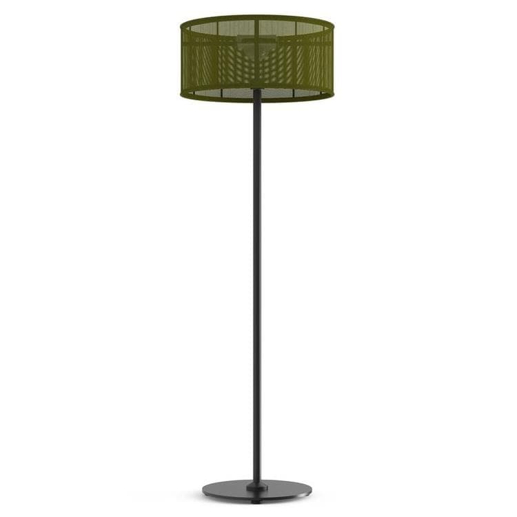 Lampadaire d'extérieur LED solaire Aluminium/Textile H170cm PADERE Noir Charbon/Vert fougère