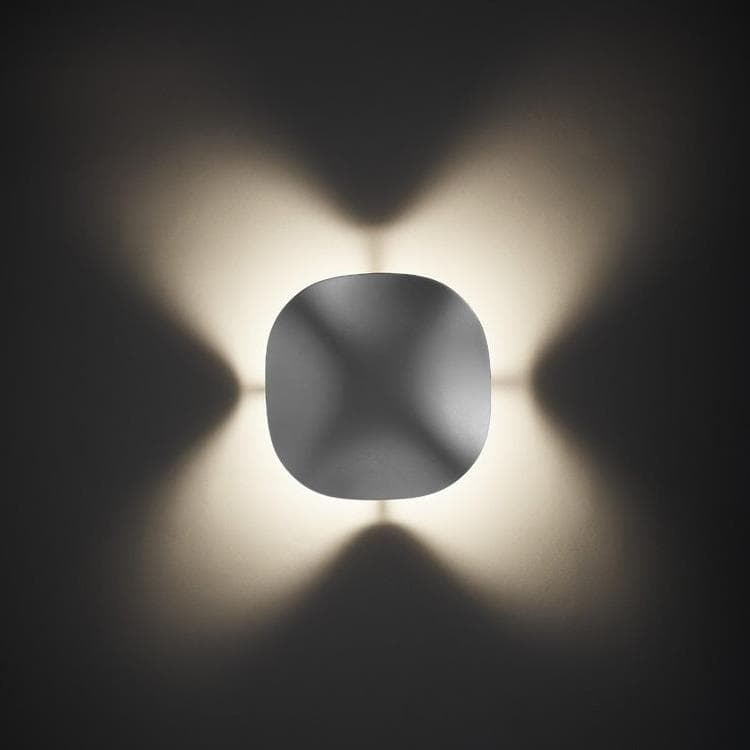 Applique d'extérieur LED métal anodisé Ø26,5cm CORNET gris pierre