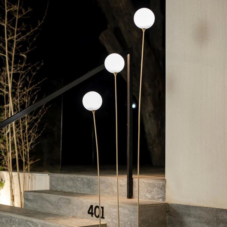 Lampadaire Extérieur 3 Lumières LED H165cm BRUNA Laiton