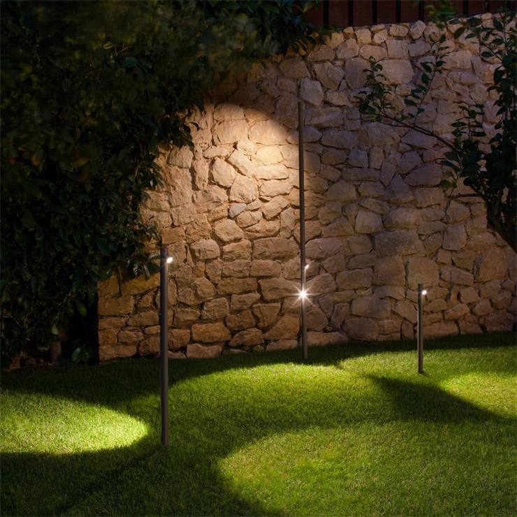 Borne LED d'extérieur à planter H60cm BAMBOO brun