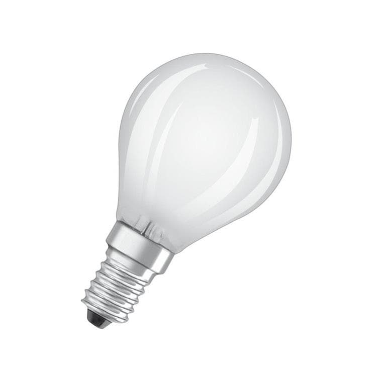 Ampoule LED dépolie sphérique E14 Ø4,5cm 2700K 5W = 40W 470 Lumens Dimmable OSRAM 