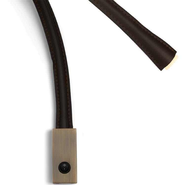 Applique/liseuse flexible Cuir/Nickel satiné avec interrupteur L90cm FLEXILED Noir