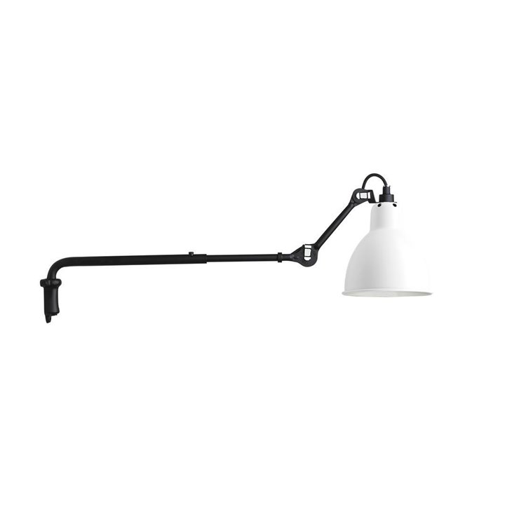 Applique télescopique Noir L49-76cm Lampe Gras N°203 Blanc