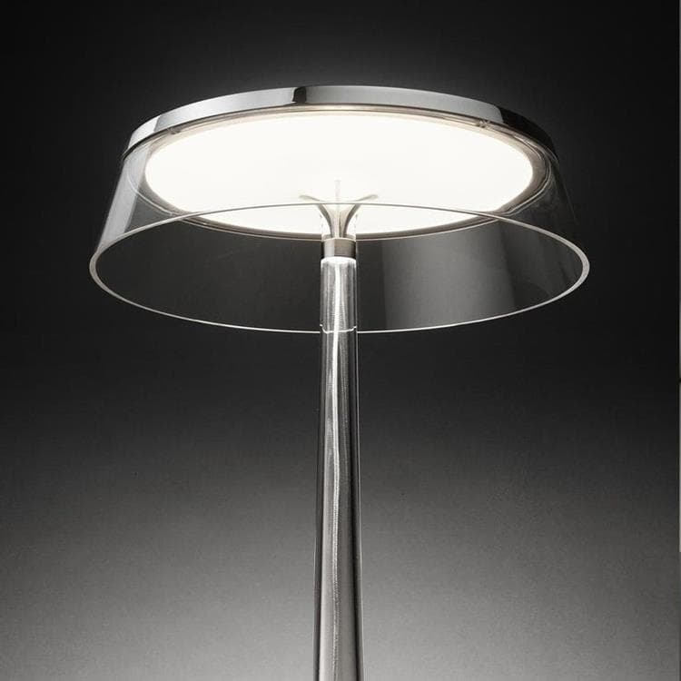 Lampe à poser LED H41cm BON JOUR chrome et transparent