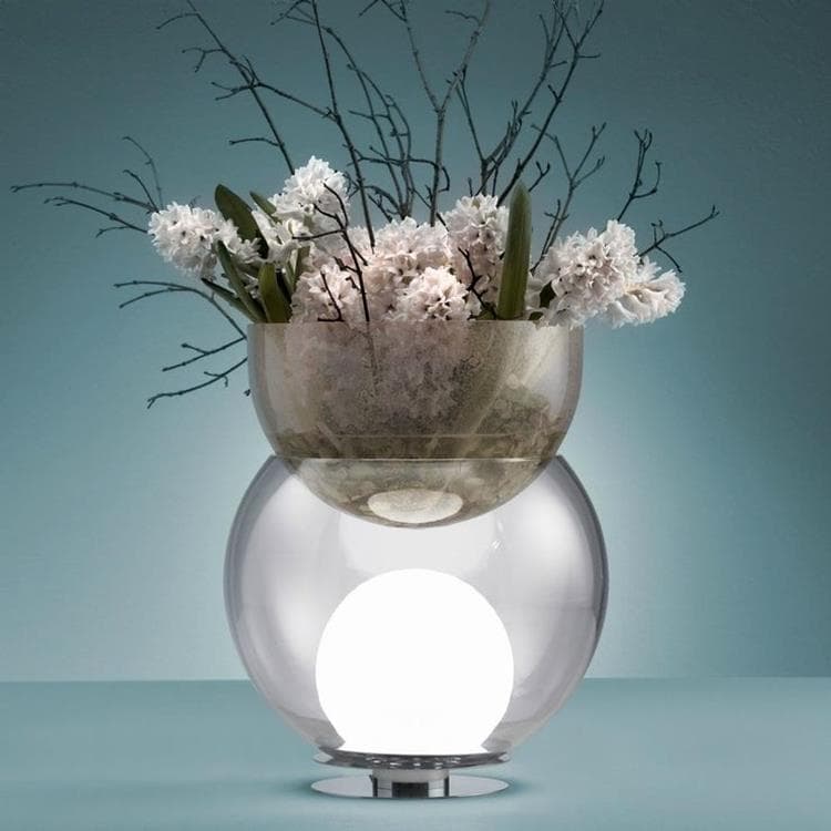 Lampe à poser/Vase Verre H37cm GIOVA PETIT rose pâle