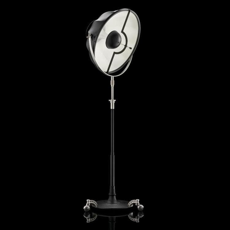 Lampadaire à roulettes H186cm ATELIER 63 noir blanc