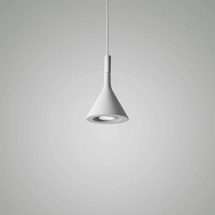 Suspension Ciment ampoule LED Ø11,5cm APLOMB MINI Blanc