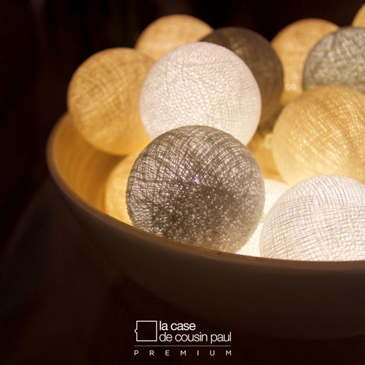 Coffret Guirlande lumineuse Premium LED L3,2m PATTI ivoire perle argile blanc