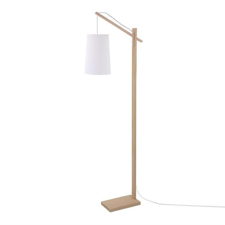 Lampe de Lecture Bois & Tissu H142cm JOSEPHINE Blanc