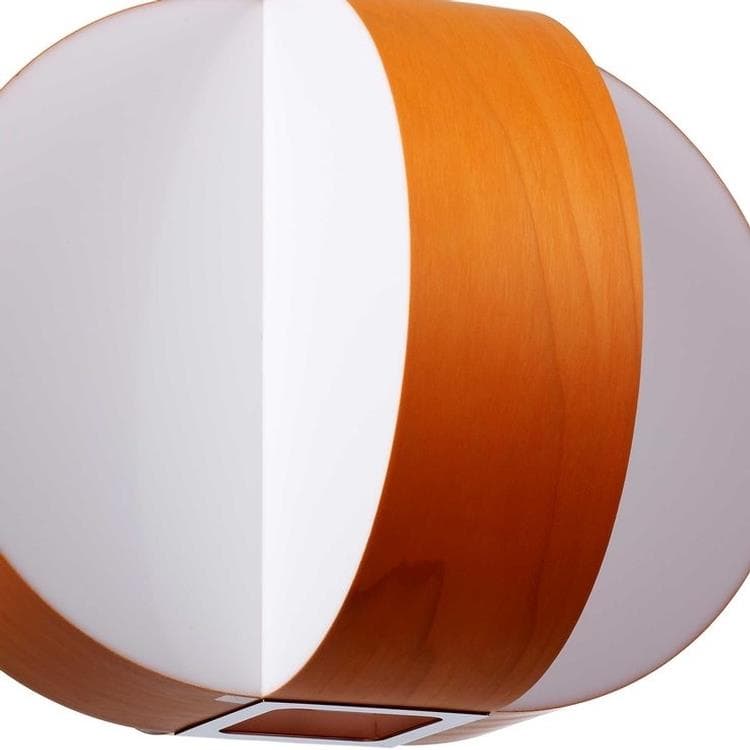 Suspension LED Bois/Polycarbonate Ø40cm CARAMBOLA Orange